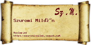 Szuromi Milán névjegykártya