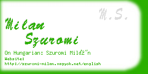 milan szuromi business card